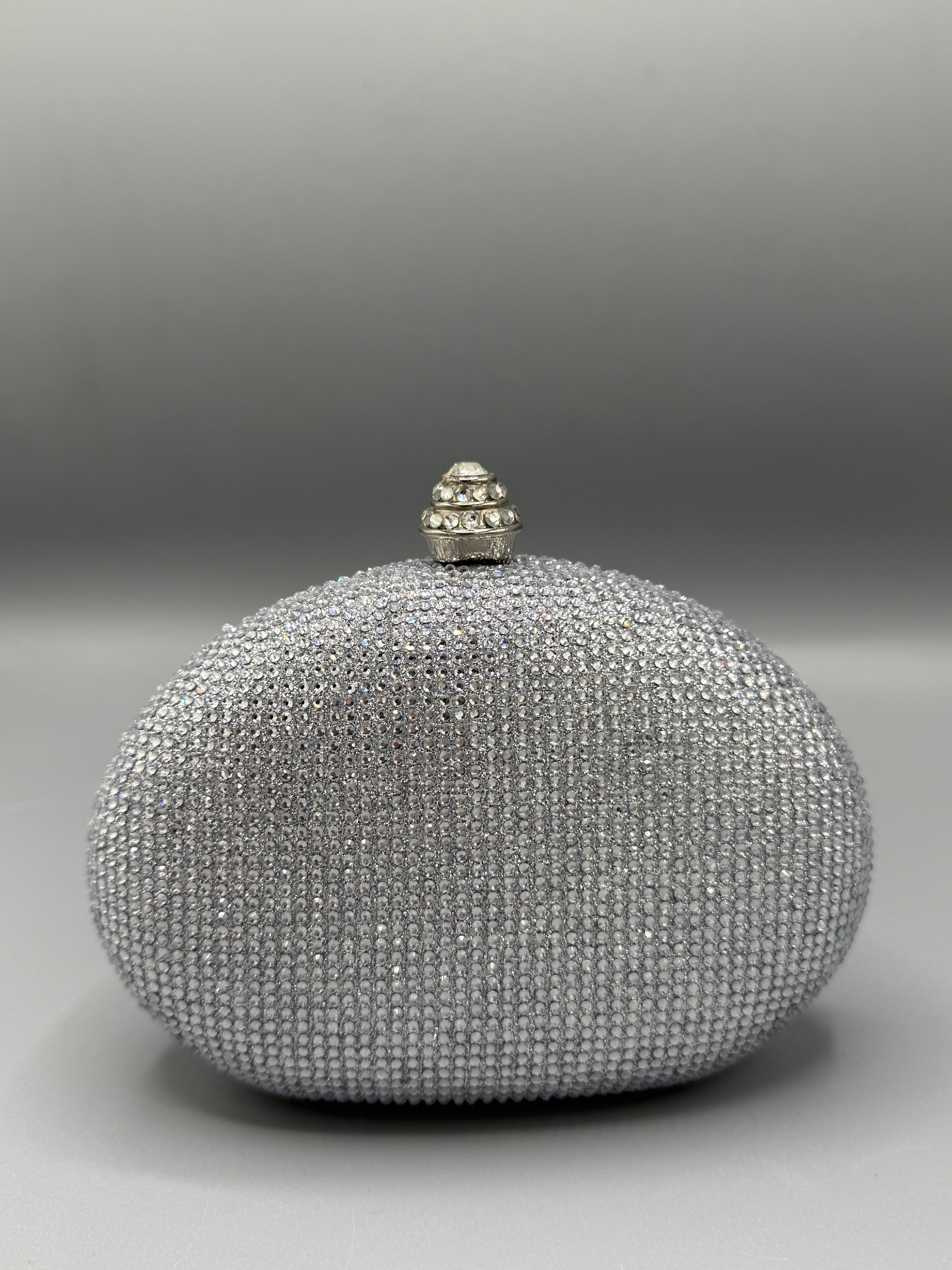 Crystal Embellished Oval Clutch