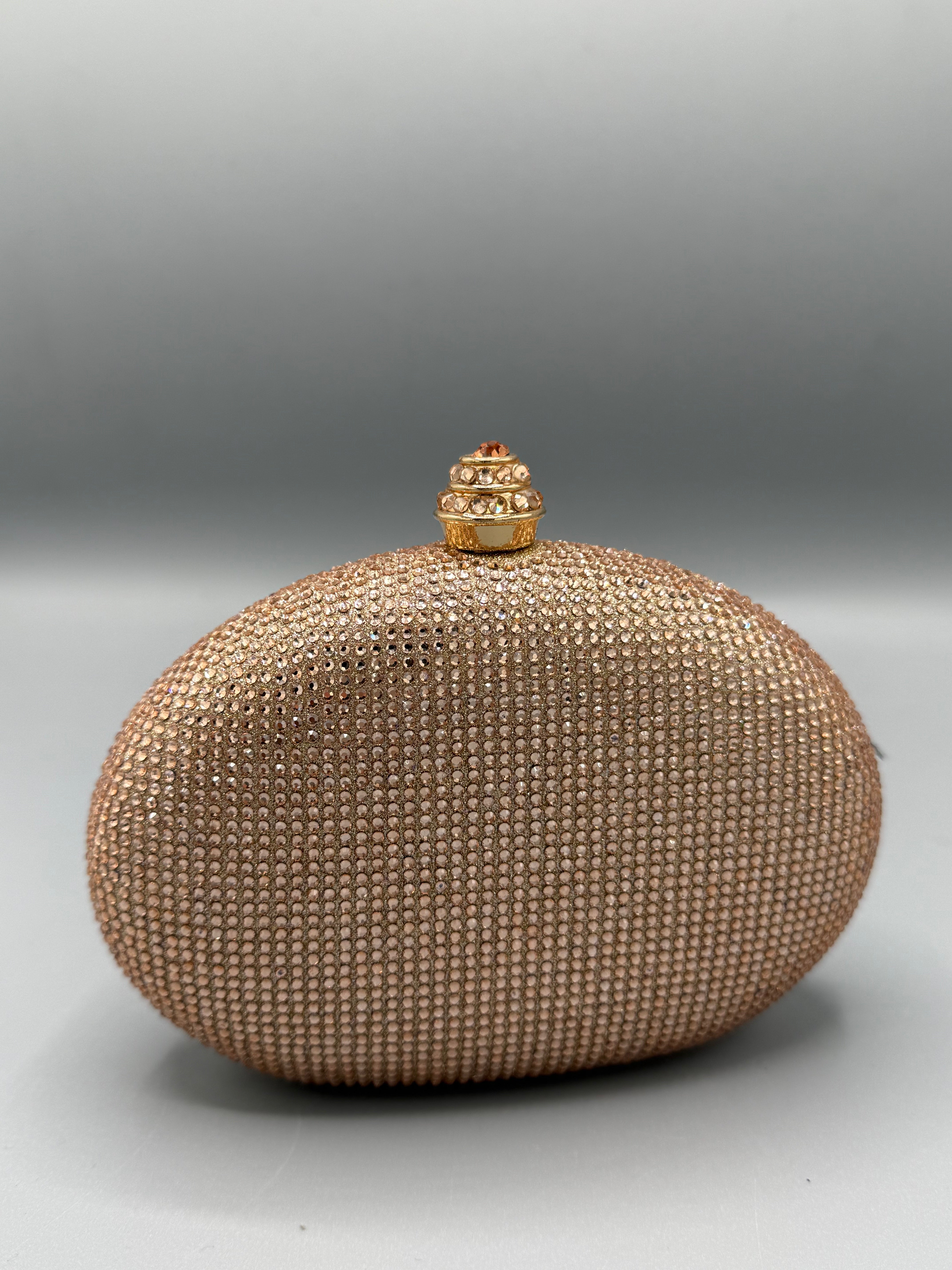 Crystal Embellished Oval Clutch