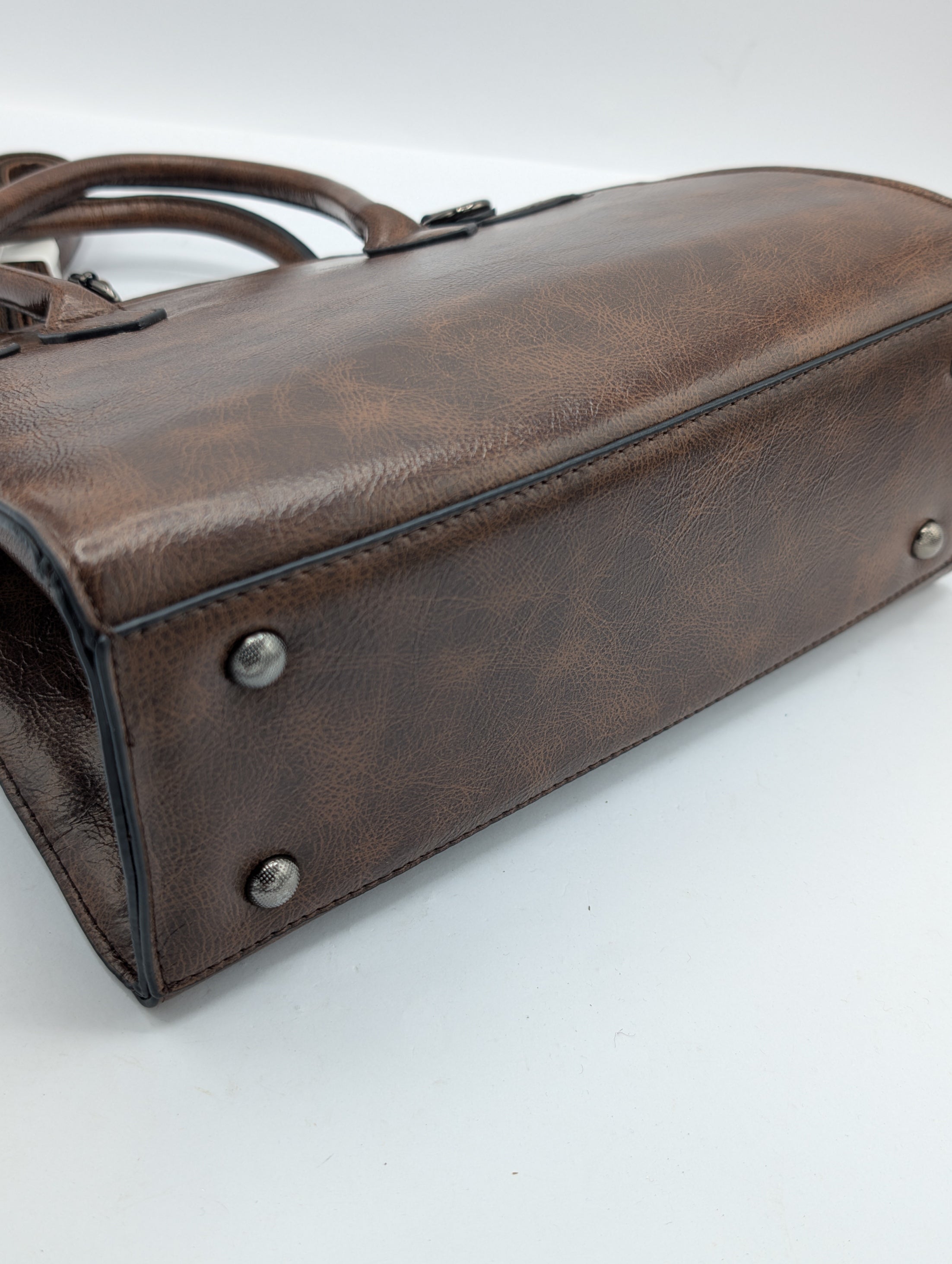 Vintage-Style Structured Satchel