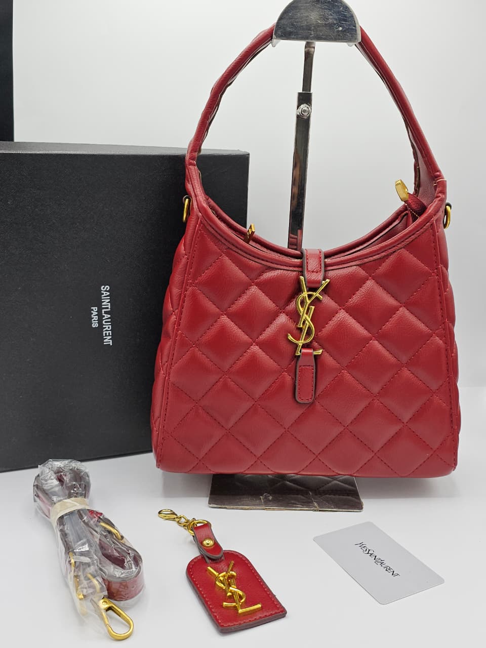 Saint Laurent brown quilted leather