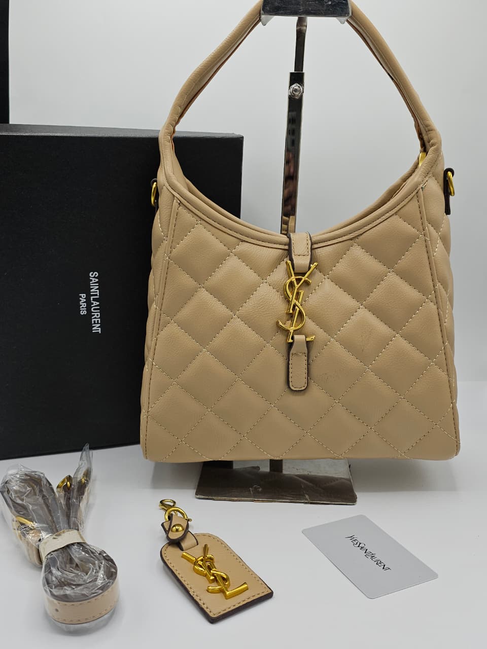 Saint Laurent brown quilted leather