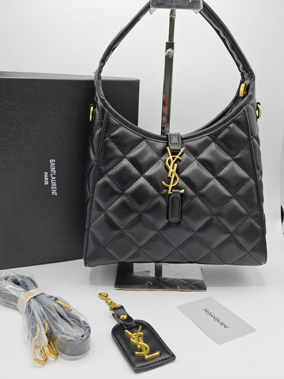 Saint Laurent brown quilted leather