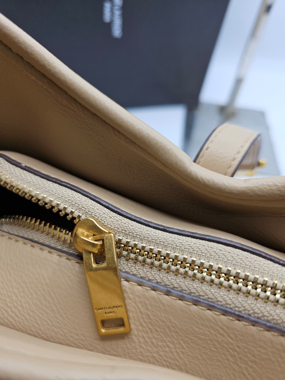 Saint Laurent brown quilted leather